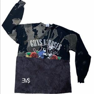 Guns and Roses Half Crew Half Tee